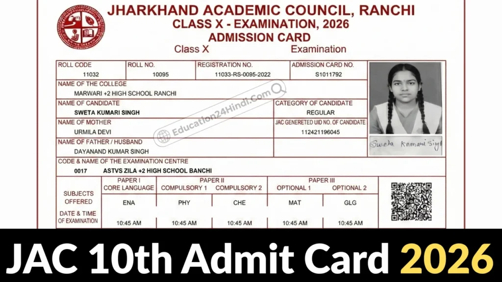 JAC 10th Admit Card 2026